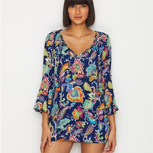 Anne Cole Paisley Cover Up Swimwear Size M - Picture 1 of 9